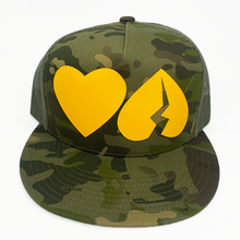 Load image into Gallery viewer, Camo &quot;Heart Flip&quot; Trucker Hat
