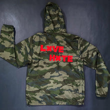 Load image into Gallery viewer, Camo &quot;LXVE over Hxte&quot; windbreaker
