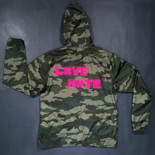 Load image into Gallery viewer, Camo &quot;LXVE over Hxte&quot; windbreaker
